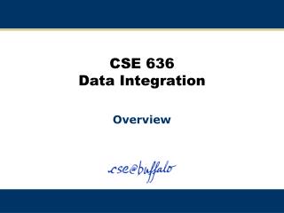 CSE 636 Data Integration