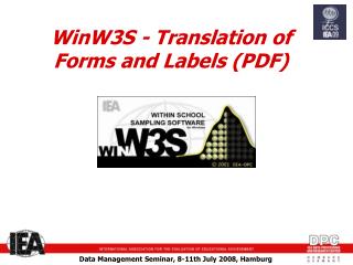 WinW3S - Translation of Forms and Labels (PDF)