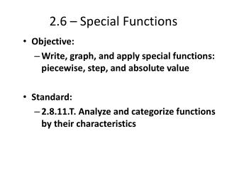 2.6 – Special Functions
