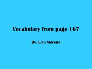 Vocabulary from page 167
