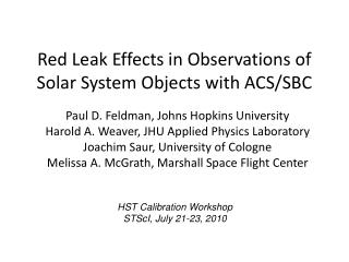 Red Leak Effects in Observations of Solar System Objects with ACS/SBC