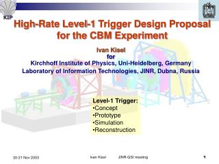 High-Rate Level-1 Trigger Design Proposal for the CBM Experiment