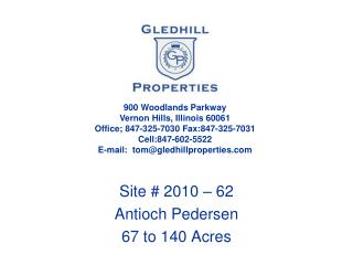 Site # 2010 – 62 Antioch Pedersen 67 to 140 Acres