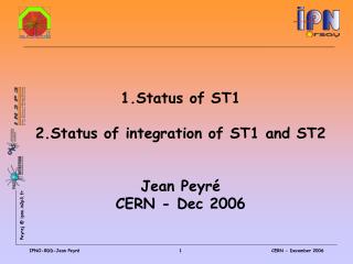 1.Status of ST1 2.Status of integration of ST1 and ST2 Jean Peyré CERN - Dec 2006