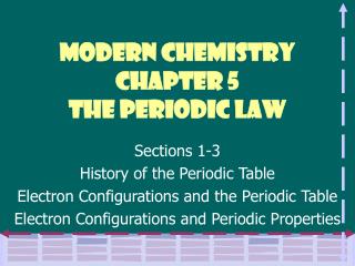 Modern Chemistry Chapter 5 The Periodic Law