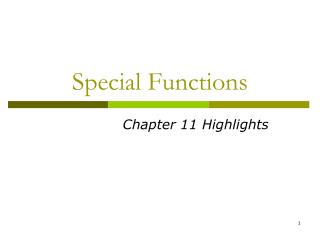 Special Functions