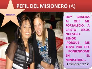 PEFIL DEL MISIONERO (A)