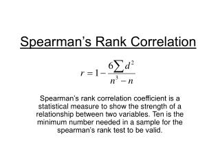 Spearman’s Rank Correlation