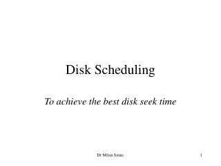 Disk Scheduling