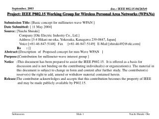 Project: IEEE P802.15 Working Group for Wireless Personal Area Networks (WPANs)