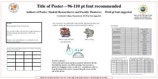 Title of Poster—96-110 pt font recommended