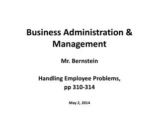 Business Administration &amp; Management