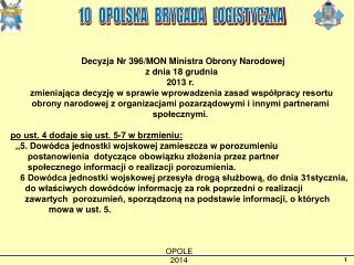 Decyzja Nr 396/MON Ministra Obrony Narodowej z dnia 18 grudnia 2013 r.