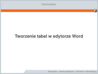 Tworzenie tabel w edytorze Word