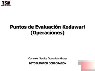 Puntos de Evaluación Kodawari ( Operaciones )