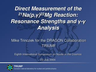 Direct Measurement of the 21 Na(p, γ ) 22 Mg Reaction: Resonance Strengths and γ - γ Analysis