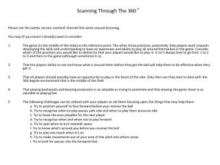 Please see this weeks session overleaf; themed this week around Scanning.