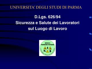 UNIVERSITA’ DEGLI STUDI DI PARMA