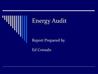 Energy Audit Report Prepared by Ed Consalo