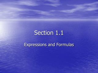 Section 1.1