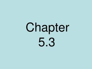 Chapter 5.3