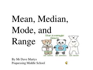 Mean, Median, Mode, and Range