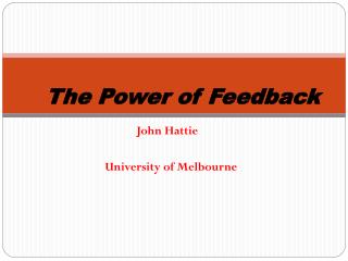 The Power of Feedback