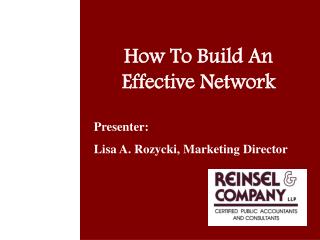 How To Build An Effective Network