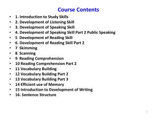 Course Contents