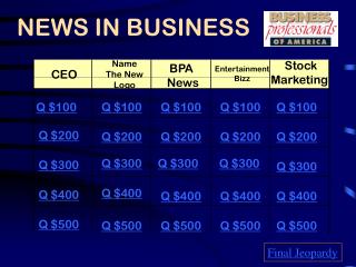 NEWS IN BUSINESS