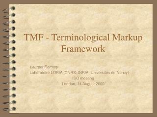 TMF - Terminological Markup Framework