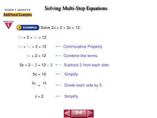 Solving Multi-Step Equations