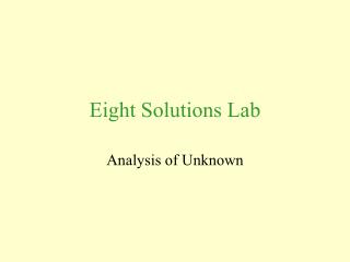 Eight Solutions Lab