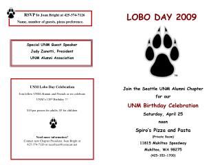 Join the Seattle UNM Alumni Chapter for our UNM Birthday Celebration Saturday, April 25 noon