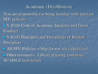 Academic (Dis)Honesty