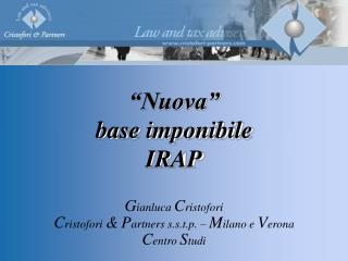 “Nuova” base imponibile IRAP