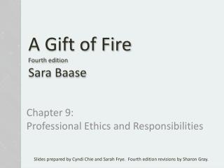 A Gift of Fire Fourth edition Sara Baase