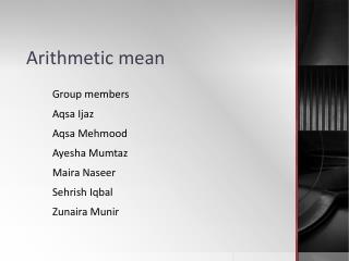 Arithmetic mean