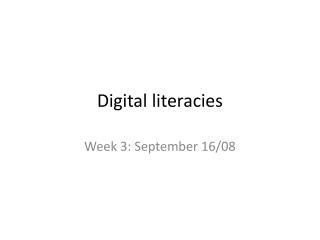 Digital literacies