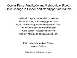 Ocular Pulse Amplitude and Retrobulbar Blood Flow Change in Dipper and Nondipper Individuals