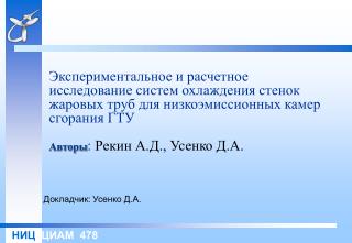 Докладчик: Усенко Д.А.