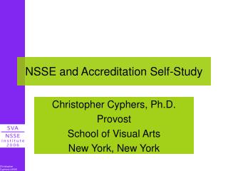 NSSE and Accreditation Self-Study
