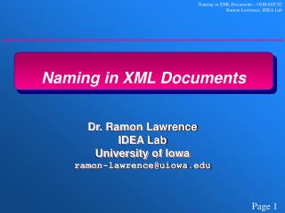 Naming in XML Documents