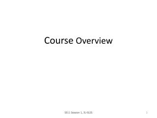 Course Overview