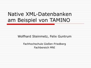 Native XML-Datenbanken am Beispiel von TAMINO