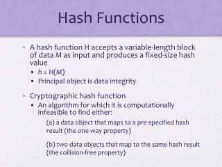 Hash Functions