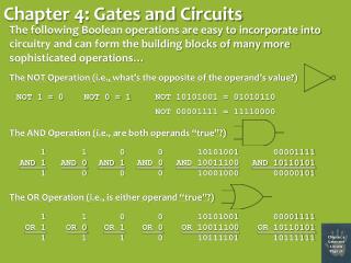 Chapter 4: Gates and Circuits