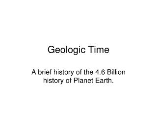 Geologic Time