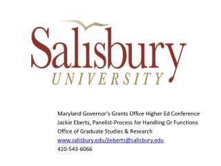 Maryland Governor’s Grants Office Higher Ed Conference