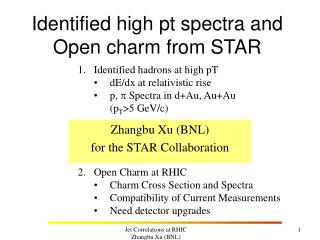 Identified high pt spectra and Open charm from STAR